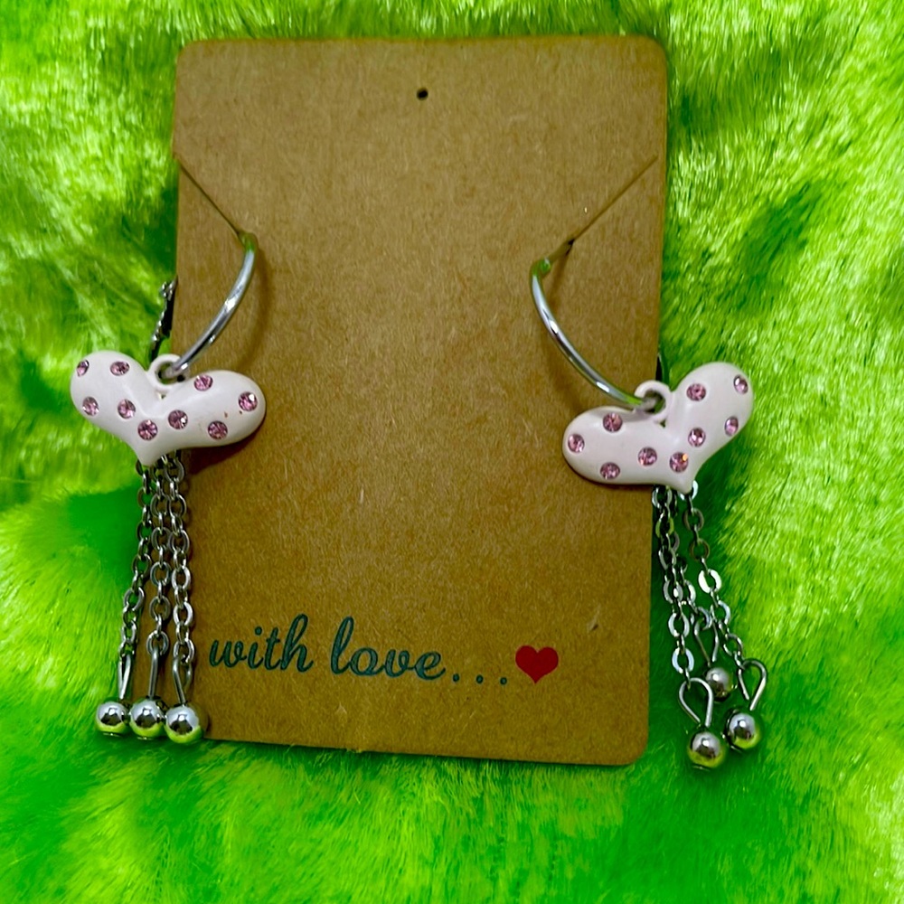 Light pink heart earrings